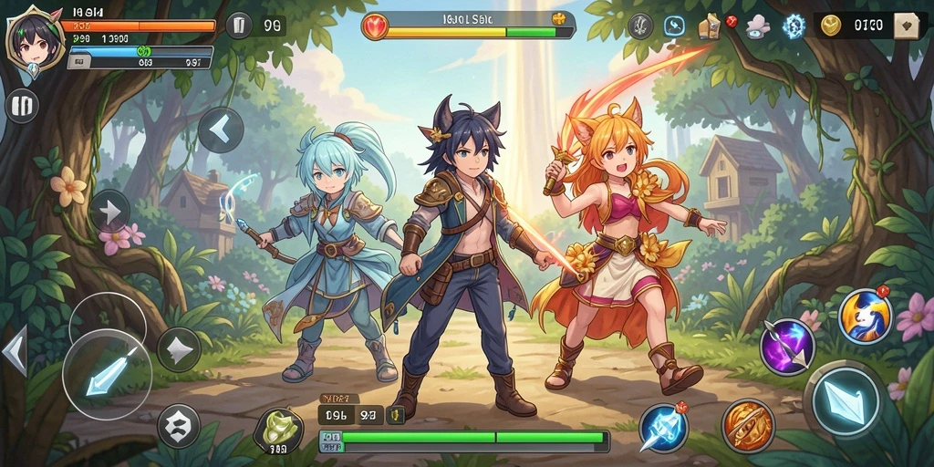 Tangkapan layar gameplay <strong>9SL</strong> yang menampilkan aksi seru dalam dunia Anime.