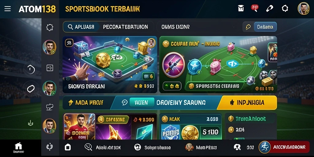 Tampilan gameplay ATOM138 dengan berbagai pilihan taruhan olahraga.