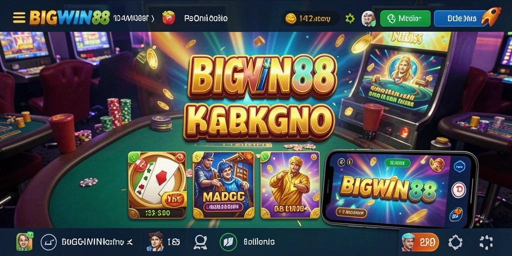 Tangkapan layar permainan BIGWIN88 menampilkan aksi mendebarkan di kasino.