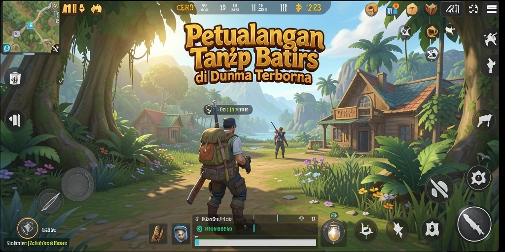 Tangkapan layar CERI123 menunjukkan keindahan dunia terbuka yang luas.