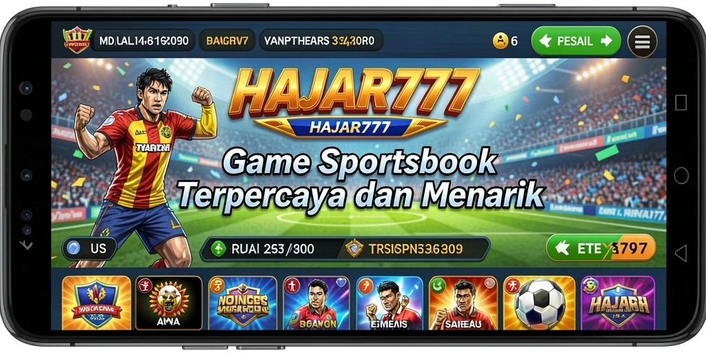 Tampilan gameplay mendebarkan dari aplikasi Sportsbook HAJAR777.