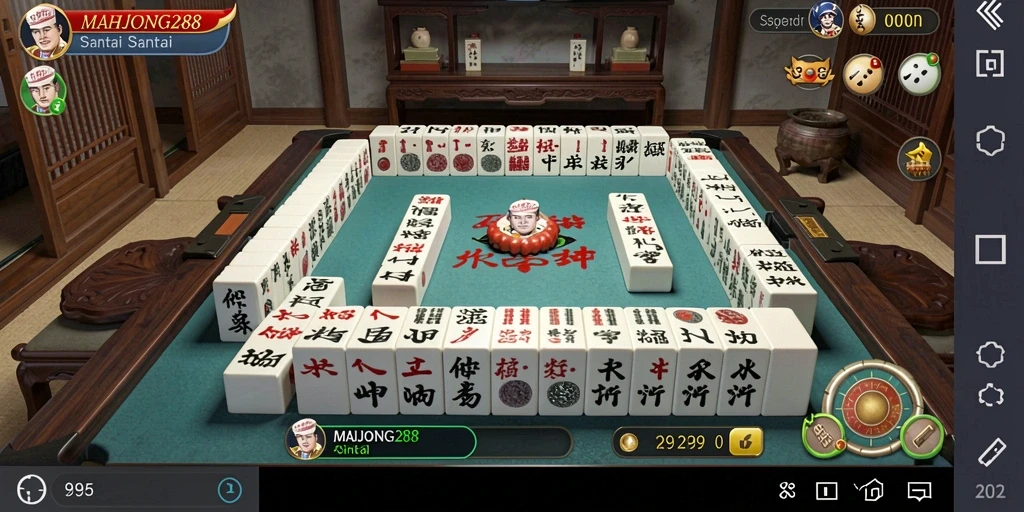 Screenshot gameplay MAHJONG288 menampilkan aksi permainan yang seru dan menyenangkan.