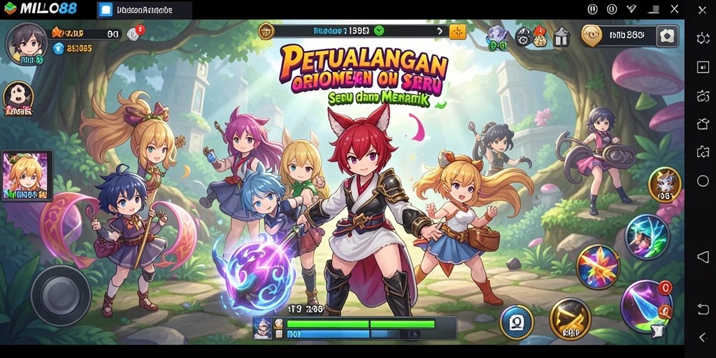 Gameplay menarik dengan karakter anime ikonik dalam MILO88.