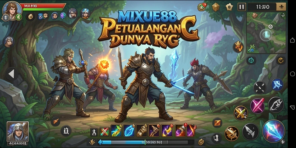 Screenshot MIXUE88 menampilkan aksi seru dalam pertempuran RPG.
